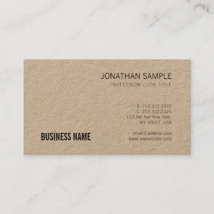 Carte De Visite Luxe simple élégant professionnel Brown de papie