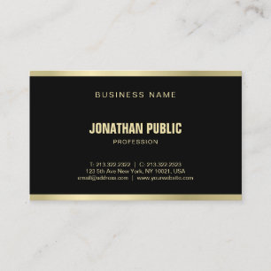 Carte De Visite Luxe simple professionnel d'or noir élégant