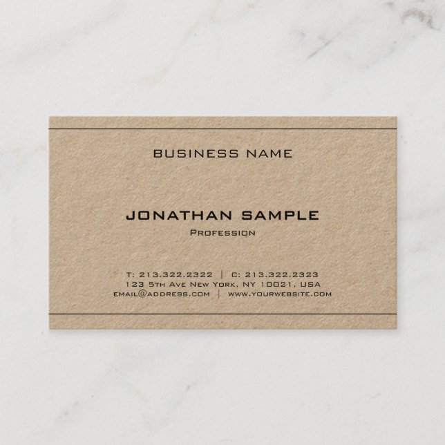 Carte De Visite Luxe simple professionnel élégant simple moderne (Devant)