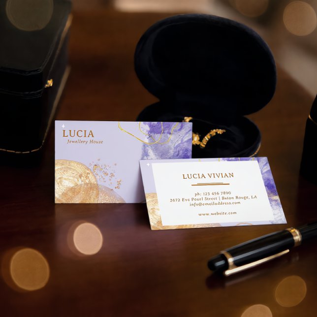 Carte de visite Luxe Univers Pourpre Doré (Créateur téléchargé)