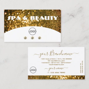 Carte De Visite Luxe White Gold Sparkle Parties scintillant élégan