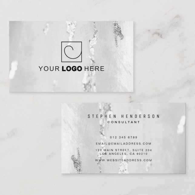 Carte de visite luxueuse avec logo en feuille d'ar (Devant / Derrière)