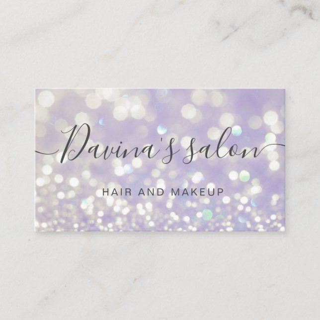 Carte de visite luxueuse cristal pastel bokeh (Devant)