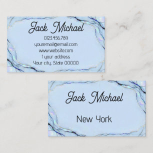 Carte de visite Luxueuse en Marbre Bleu Clair et F