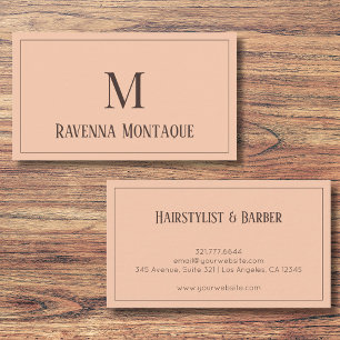 Carte De Visite Luxueux Abricot Personnalisé Monogramme Lettre Nom