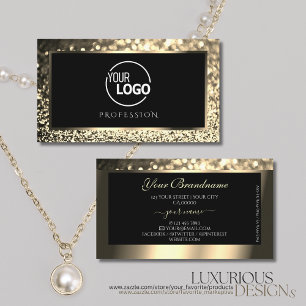 Carte De Visite Luxueux Black Gold Sparkle Parties scintillant Log