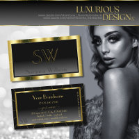 Luxueux cadre or noir Gradient avec Monogramme