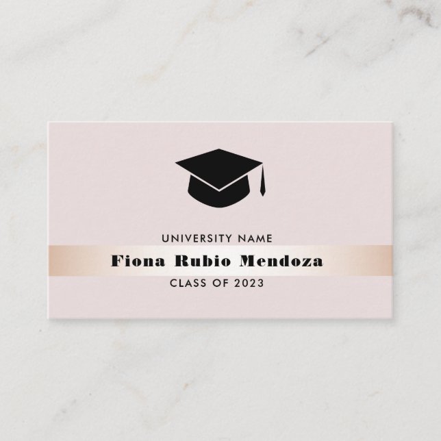 Carte De Visite Luxueux Chic Rose Gold Casquette de remise des dip (Devant)