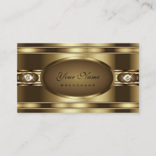 Carte De Visite Luxueux effet or avec pierres Noble Faux Rhineston