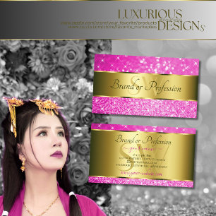 Carte De Visite Luxueux Gold Girly rose Parties scintillant étoile