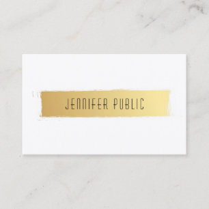 Carte De Visite Luxueux Gold White Moderne Modèle professionnel