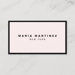 Carte De Visite Luxueux Minimal Noir/Rose Pastel