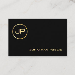 Carte De Visite Luxueux Monogramme Gold Look Elegant Professionnel