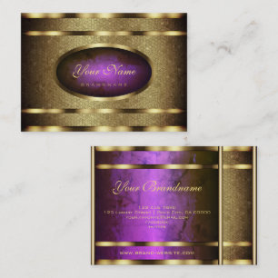 Carte De Visite Luxueux Motif de serpent doré aux couleurs violett