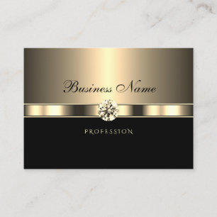 Carte De Visite Luxueux Noir d'or avec Rhinestones scintillants