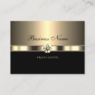 Carte De Visite Luxueux Noir d'or avec Rhinestones scintillants