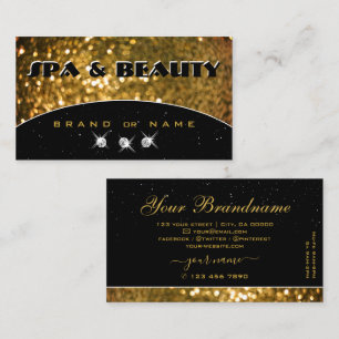 Carte De Visite Luxueux Or Noir Pailleur Étincelant Élégant Stylé