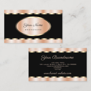 Carte De Visite Luxueux Rose Gold et Black Coloured Professional