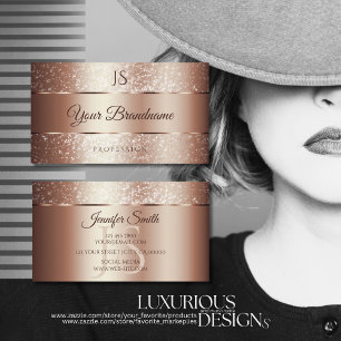 Carte De Visite Luxueux Rose Gold Sparkle Parties scintillant et I