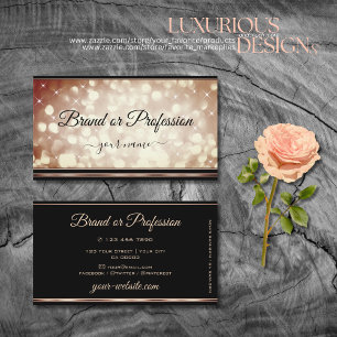 Carte De Visite Luxueux Rose Gold Sparkle Parties scintillant Éto