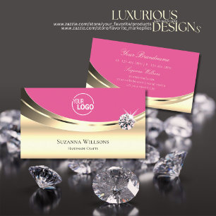 Carte De Visite Luxueux rose or avec logo Sparkling Diamond