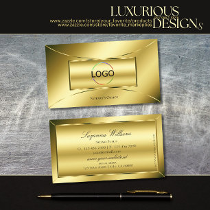 Carte De Visite Luxueux Shimmery Gold avec Logo Professional