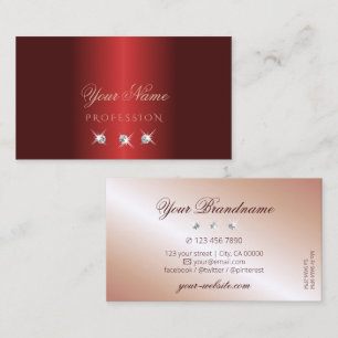 Carte De Visite Luxuriant Rouge Rose Or Sparkle Diamonds Luxe Glam