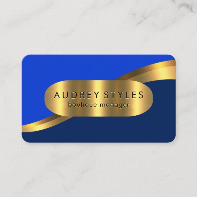 Carte De Visite Luxurious Gold Wave Layers Boutique (Devant)