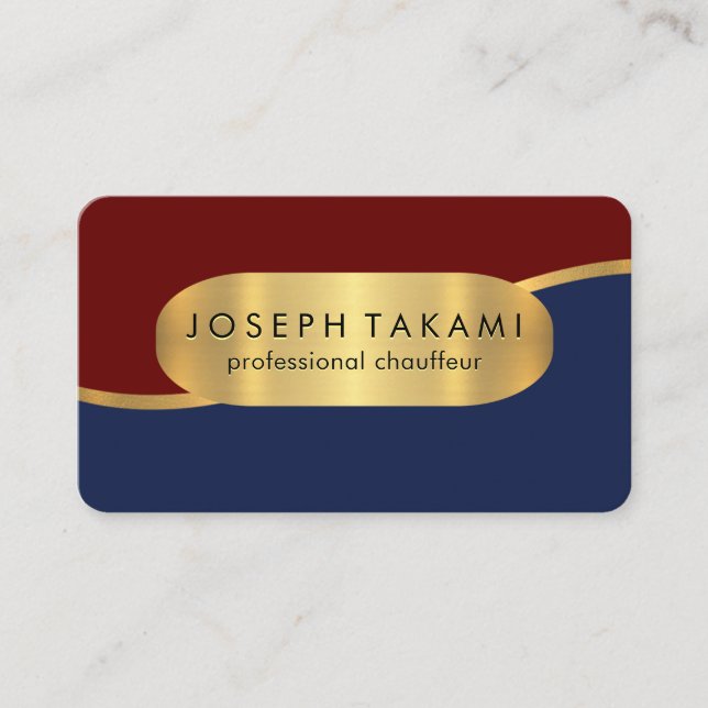 Carte De Visite Luxurious Gold Wave Layers Chauffeur (Devant)