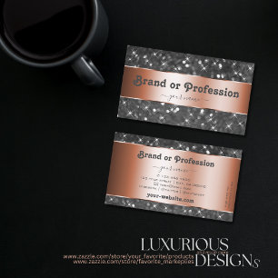 Carte De Visite Luxurious Rose Gold Silver Glitter Sparkle