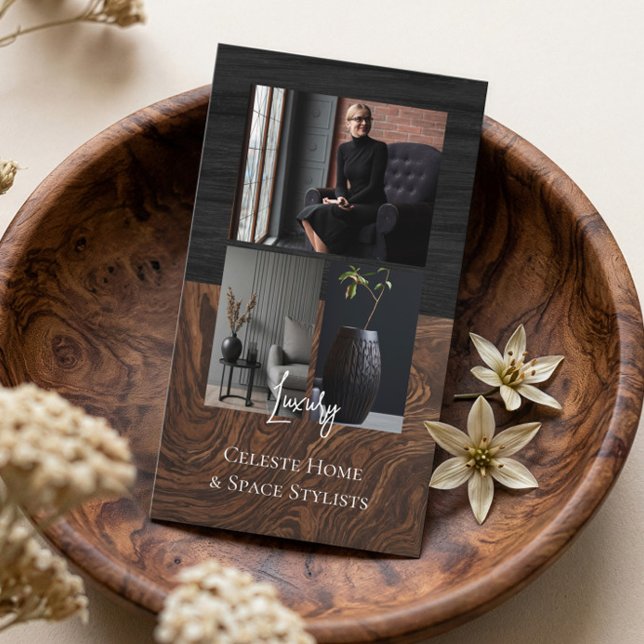 Carte De Visite Luxury Black Elegant Photo Layout Real Estate  (Luxury Black Elegant Photo Layout Real Estate Business Card)