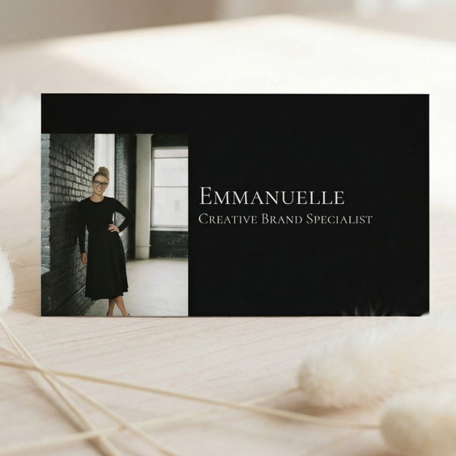 Carte De Visite Luxury Black Elegant Photo Layout Real Estate (Luxury Black Elegant Photo Layout Real Estate Business Card)