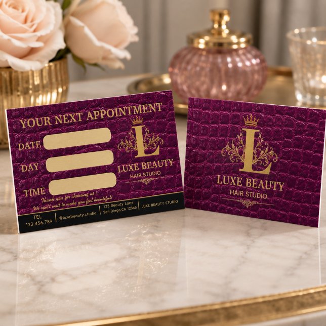 Carte De Visite Luxury Crocodile Leather Appointment Card (Créateur téléchargé)