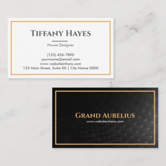 Carte De Visite Luxury Elegant Timeles Monochrome Modern Texture
