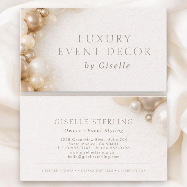 Carte De Visite Luxury Event Decor Party Decorating (Créateur téléchargé)