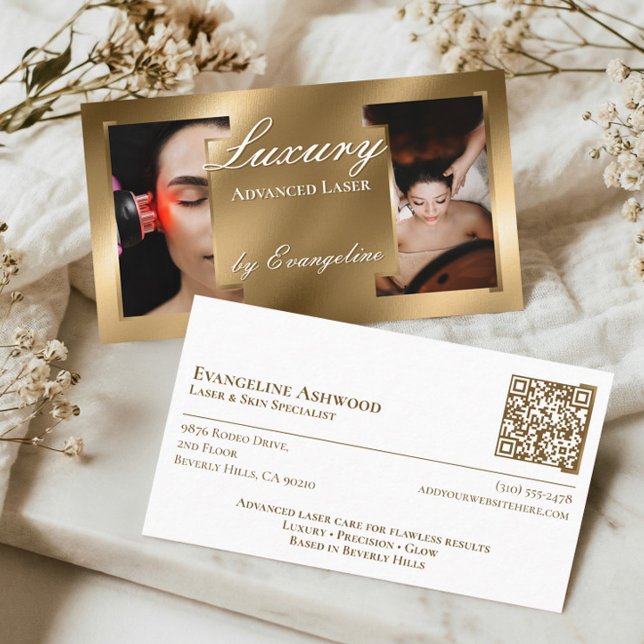 Carte De Visite Luxury Gold Professional Laser Specialist Photos (Luxury Gold Professional Laser Specialist Photos Business Card)
