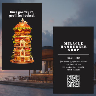 Carte De Visite Luxury Gourmet Burger Shop Black Business Card