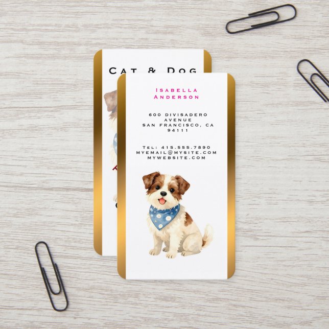 Carte De Visite Luxury Grooming Dog Personalized Trendy Collection (Devant/Arrière en situation)