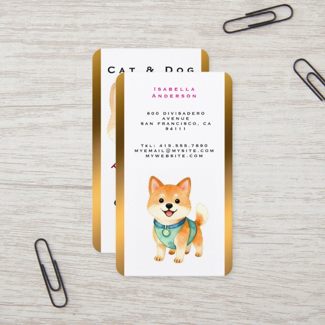 Carte De Visite Luxury Grooming Pet Personalized Trendy Collection (Devant/Arrière en situation)