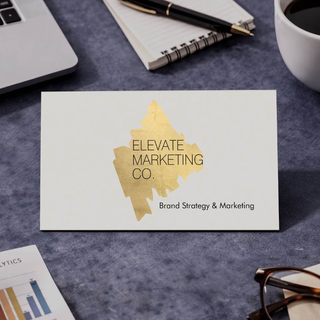 Carte De Visite Luxury Marketing Consultant Gold Logo (Créateur téléchargé)