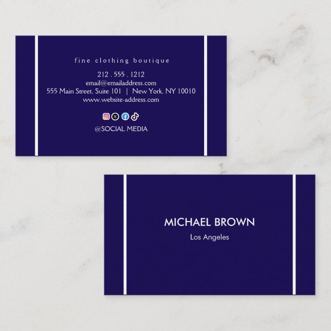 Carte De Visite Luxury Minimalist Ivory Boutique Business Card (Devant / Derrière)