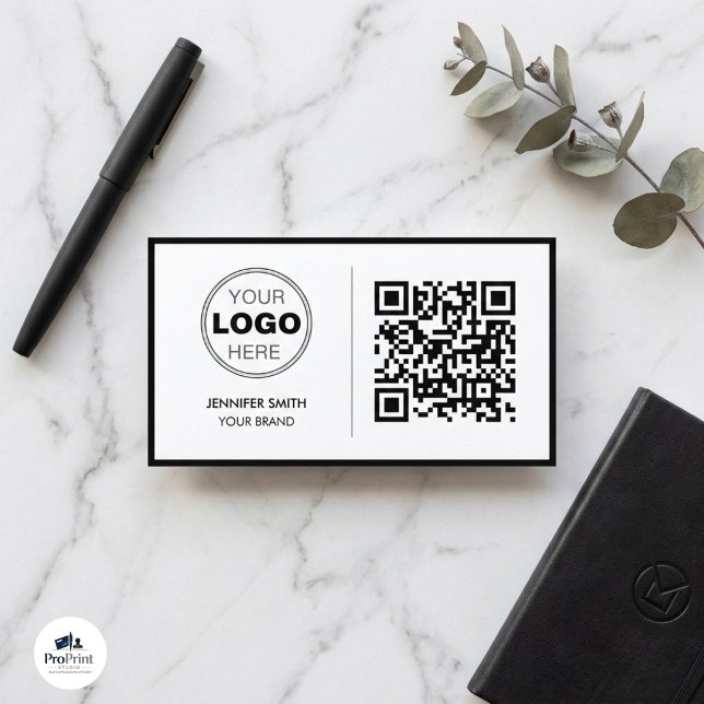 Carte De Visite Luxury Minimalist QR Executive Design (Créateur téléchargé)