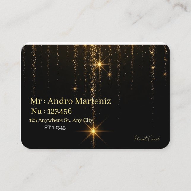 Carte De Visite Luxury Modern Black and Gold Professional Business (Devant)