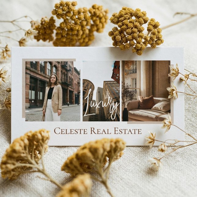 Carte De Visite Luxury Modern Elegant Photo Layout Real Estate  (Luxury Modern Elegant Photo Layout Real Estate Business Card)