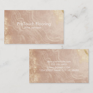 Carte De Visite Luxury Rose Gold Agate & Glitter Flooring