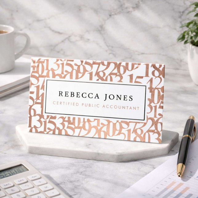 Carte De Visite Luxury Rose Gold CPA Minimal (Créateur téléchargé)