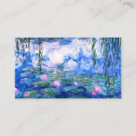 Carte De Visite Lys d'eau rose Monet<br><div class="desc">Un carte de visite standard de nénuphars rose Monet avec de belles nénuphars roses flottant dans un étang bleu calme avec des nénuphars. Un grand cadeau Monet pour les amateurs d'impressionnisme et d'art français. Impressionnisme nature serein avec de belles fleurs et paysage d'étang pittoresque.</div>