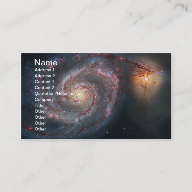 Carte De Visite M51 Whirlpool Spiral Galaxy NASA (Devant)
