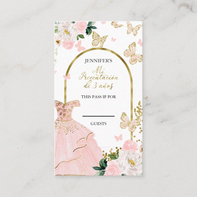 Carte De Visite Ma Présentation de 3 Ans Passe pour le Banquet (Devant)