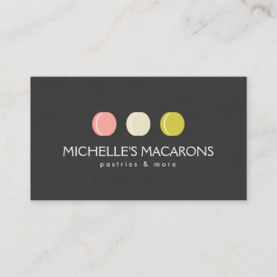 Carte De Visite MACARON COOKIE TRIO LOGO pour boulangerie, pâtisse
